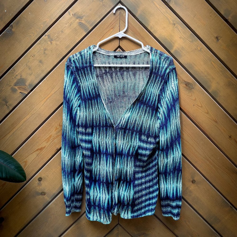 Nic+Zoe so cute blue/green women's sweater